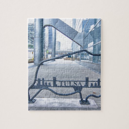 タルサオクラホマのスカイライン ジグソーパズル (縦)