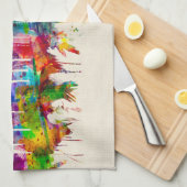 タルサオクラホマスカイライン キッチンタオル (四つ折り)