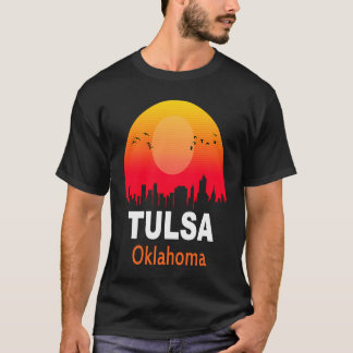 タルサオクラホマヴィンテージサンセットレトロシティ州USA Tシャツ