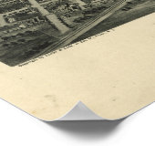 タルサオクラホマ1918アンティークパノラママップ ポスター (角)