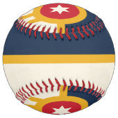 タルサ国旗を持つ愛国的ソフトボール。オクラハマ ソフトボール (裏面)