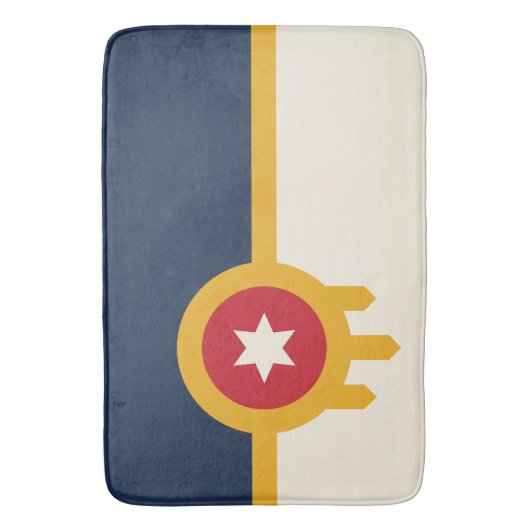 タルサ市旗の付いた大浴場 バスマット (正面縦)