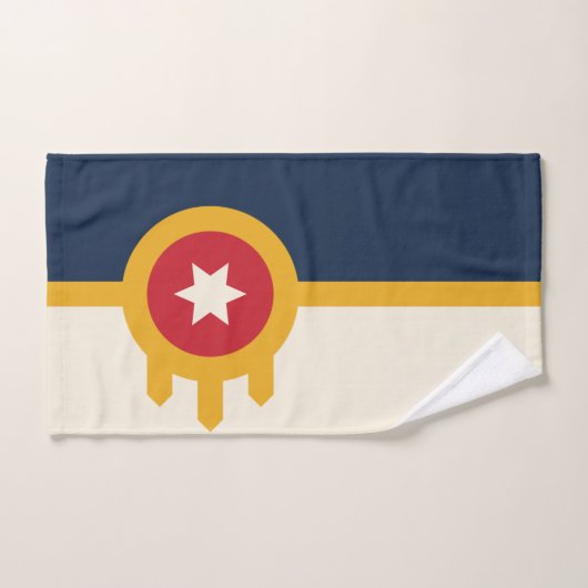 タルサ市旗を持つハンドタオル ハンドタオル (ハンドタオル)