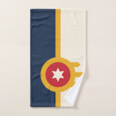 タルサ市旗を持つハンドタオル ハンドタオル (ハンドタオル)