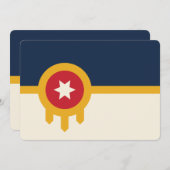 タルサ市旗を持つ愛国的な招待状 招待状 (正面/裏面)