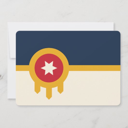 タルサ市旗を持つ愛国的な招待状 招待状 (正面)