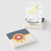 タルサ市旗を持つ愛国的な石コースター ストーンコースター (横)