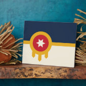 タルサ市旗プラーク フォトプラーク (側面)