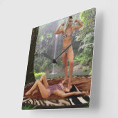 タルザナの勝利ポーズ スクエア壁時計 (傾斜)