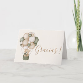 タルジェタデアグラディミエントテディベアスペインのベビー サンキューカード