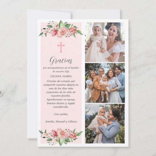 タルジェタデアグラデチミエントバウティゾバプテスペインのィズム サンキューカード (正面)
