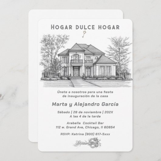 タルジェタペルソナライズダスパラアペルチュラデカーサ 招待状 (正面/裏面)