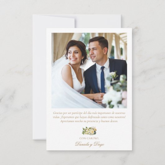 タルジェタ・デ・アグレデシメ結婚ント・ド・ボ感謝していダの サンキューカード (裏面)