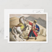 タルタルと彼の馬は、ティエリーBによって刻まれた ポストカード (正面/裏面)