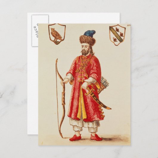 タルタルの衣装を着たマルコポーロ ポストカード (正面/裏面)