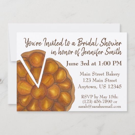 タルテタティンアップルタートパイブライダルシャワーパーティー 招待状 (正面)