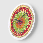 タルトオーフルーツフルーツタートパイフランスのペストリー ラージ壁時計 (傾斜)