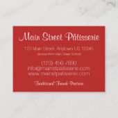 タルトオーフルーツフルーツタートパイフランスのペストリー 名刺 (裏面)