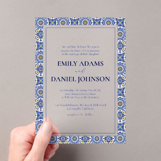 タルベラフィエスタメキシスペインのコの目的地の結婚式 アクリル招待状 (インサイチュ (ポータブル))