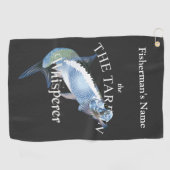 タルポンパーソナライズされたウィスパーラダーク魚釣りタオル ゴルフタオル (横)