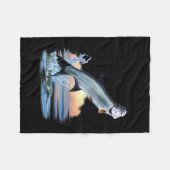 タルポンフィッシュ淡水野生生物狩り魚釣りA フリースブランケット (正面(横))