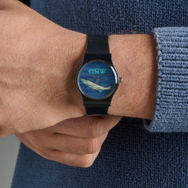 タルポン魚釣りサルターモノグラムのター 腕時計