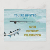 タルポン魚釣り大人の誕生日パーティーへの招待 ポストカード (正面)