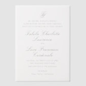 タルラエレガントな結婚式 ベラム紙招待状 (正面)