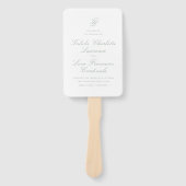 タルラセージ緑エレガントなウェディングプログラム ハンドファン (正面)