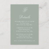 タルラセージ緑エレガントな結婚式 エンクロージャーカード (正面)