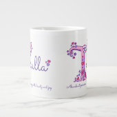 タルーラ名前をカスタムする(ピンクを意味) ジャンボコーヒーマグカップ (正面)