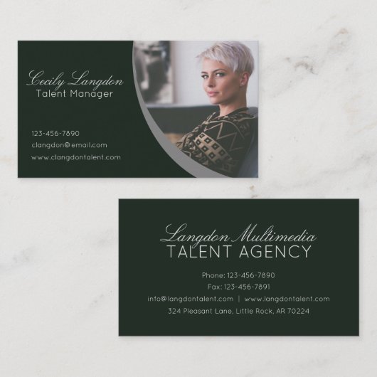 タレモダンント企業のマネージャDark Green 名刺 (正面/裏面)