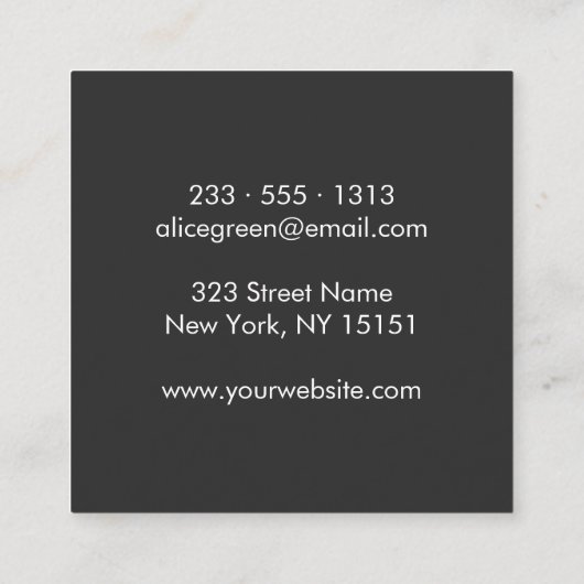 タレントエージェントのロゴの名刺 スクエア名刺 (裏面)