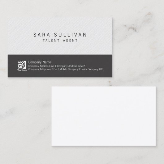 タレントエージェントエンターテイメントシンプル白黒 名刺 (正面/裏面)