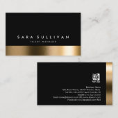 タレントマネージャーエンターテイメントサービスブラック金ゴールド 名刺 (正面/裏面)