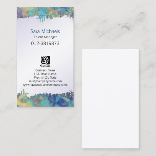 タレントマネージャーエンターテイメントリッピング紙抽象芸術 名刺 (正面/裏面)