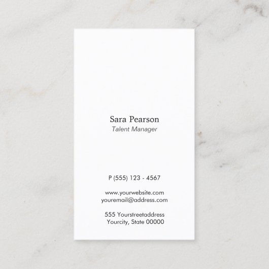 タレントマネージャーダブルストライプ金ゴールドエレガントホワイト 名刺 (裏面)