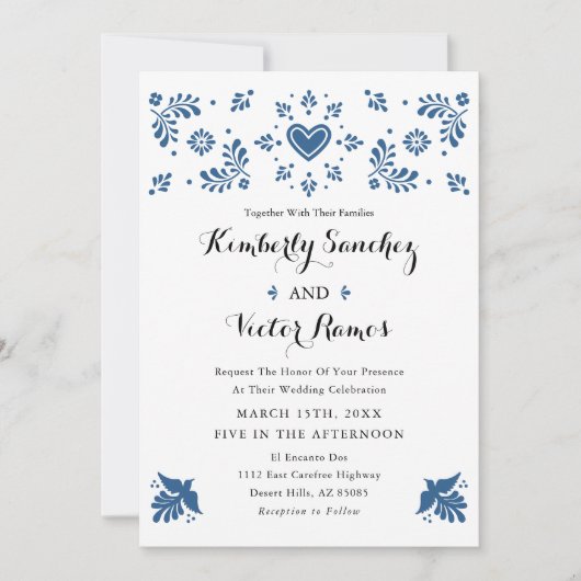 タレヴェラ風のメキシコ結婚式招待状 招待状 (正面)