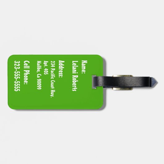 タロウフィールドズ,ハナレイ,カウアイ,ハワイ ラゲッジタグ (裏面横)