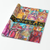 タロス及び〔占星術の〕十二宮図誕生日シンボルや象徴タロット占星術 ラッピングペーパー (アンロールド)