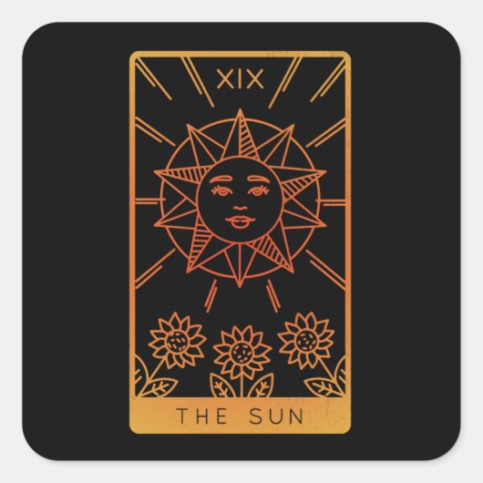 タロットのカードのシャツで女子会のオカルトタロット スクエアシール (正面)