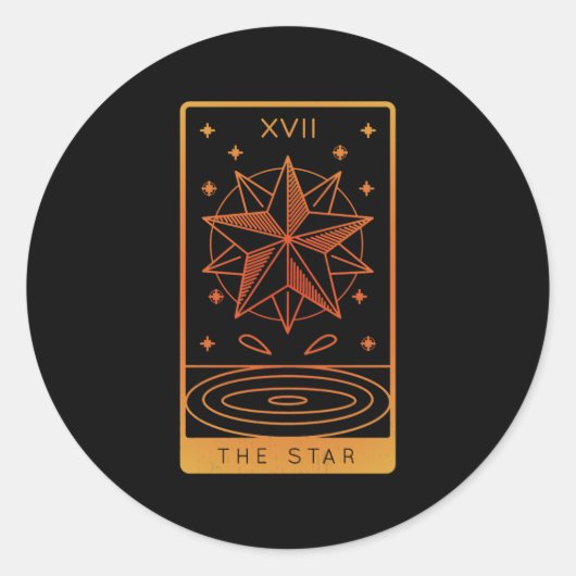 タロットのカードシャツで星空を隠すタロット ラウンドシール (正面)