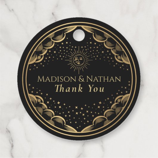 タロットの太陽と月結婚の フェイバータグ (裏面)