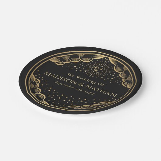 タロットの太陽と月結婚の ペーパープレート (アングル)