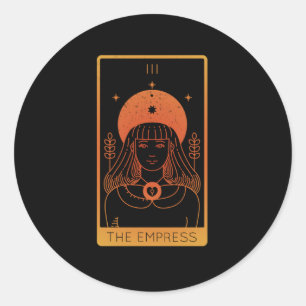 タロットの女性用カードシャツ(女帝を恐れる) ラウンドシール