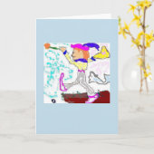 タロットの愚か者の挨拶(タマキビの背景) カード (黄色い花)