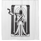 タロットの高い巫女雑草喫煙オカルト シャワーカーテン (正面)