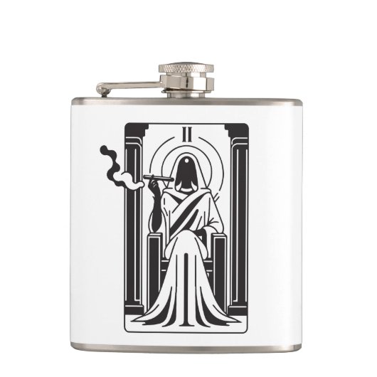 タロットの高い巫女雑草喫煙オカルト フラスク (正面)