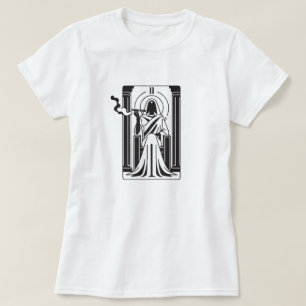 タロットの高い巫女雑草喫煙オカルト Tシャツ