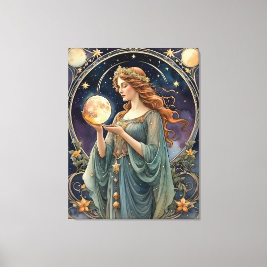 タロットインスパイア絵を描の気質 キャンバスプリント (正面)